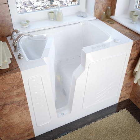Meditub MediTub Walk-In 26 x 46 Left Drain White Air Walk-In Bathtub 2646LWA